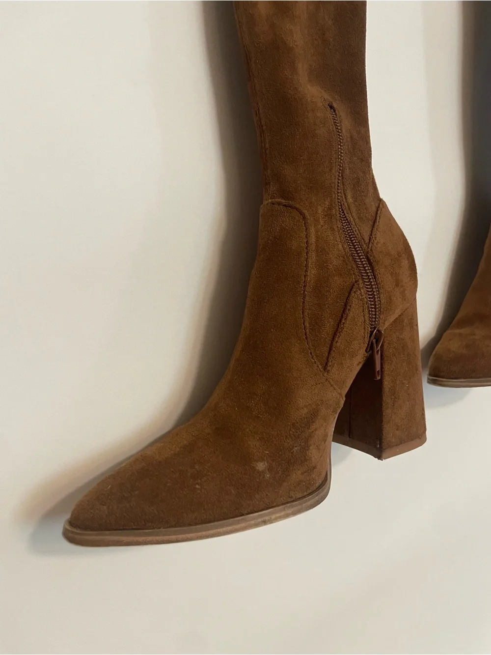 Steve Madden Brown Suede Over-the-Knee Block Heel Boots size 5